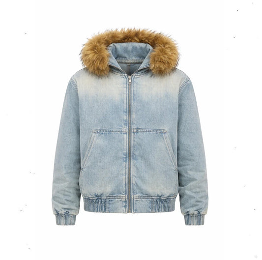 Revision jeans jacket col pelo