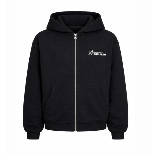 GOD PLAN HOODIE ZIP nera