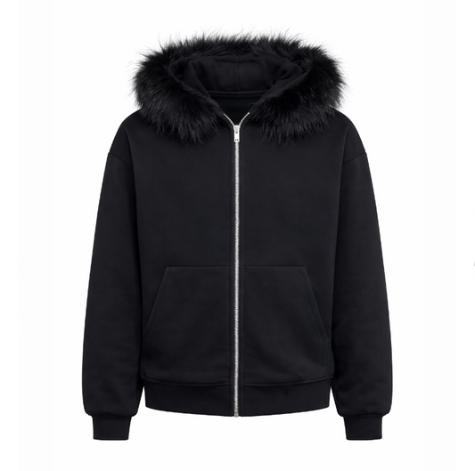 Revision felpa con il pelo total black