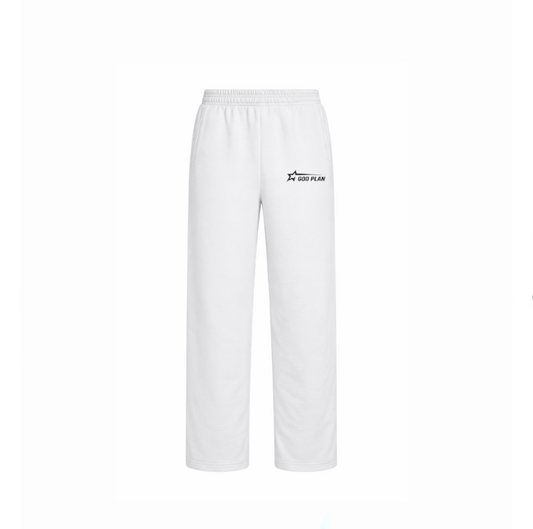 GOD PLAN PANTALONE FONDO AMPIO BIANCO
