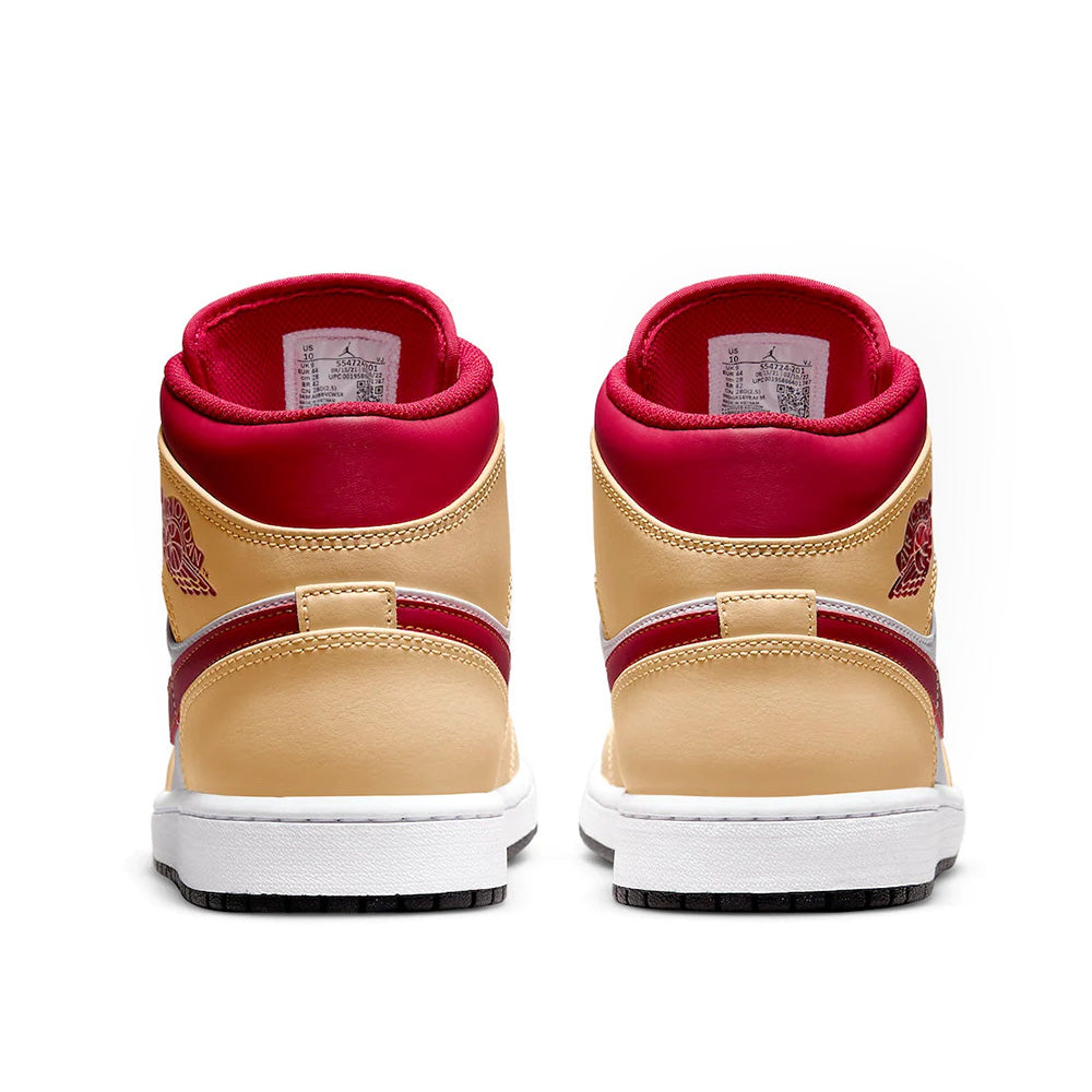 Jordan 1 Mid - Light Curry Cardinal Red